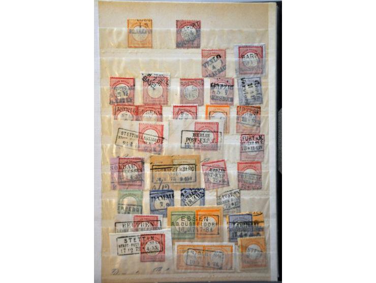 with a.o. cancellations on the Breast shield issue with many good strikes, Old States with some better stamps etc. in small s