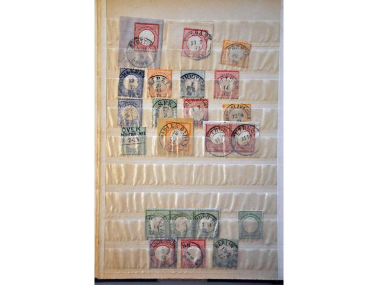 with a.o. cancellations on the Breast shield issue with many good strikes, Old States with some better stamps etc. in small s