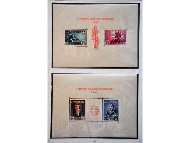 collection */** with many better stamps, sets and minisheets of a.o. Belgium, Laibach, Montenegro and Serbia in in general go