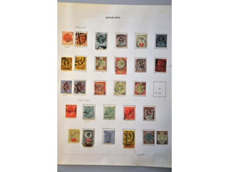 collection from 1870 onwards with better ex. (SG 212, 265), some postmarks, watermark varieties etc. in Victoria album, stock