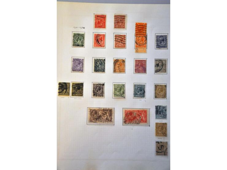 collection from 1870 onwards with better ex. (SG 212, 265), some postmarks, watermark varieties etc. in Victoria album, stock