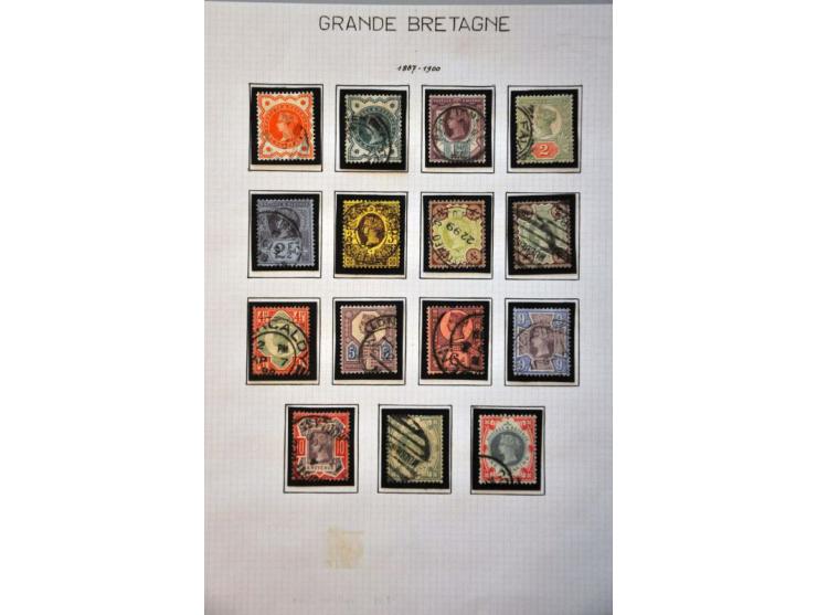 collection from 1870 onwards with better ex. (SG 212, 265), some postmarks, watermark varieties etc. in Victoria album, stock