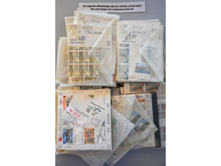 stock ** upto ca. 1988, high face value, sorted in glassines in small box  