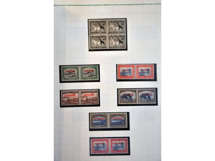 , South West Africa and Homelands, collection 1919-1997 used and */** including pairs in 2 albums and 1 stockbook