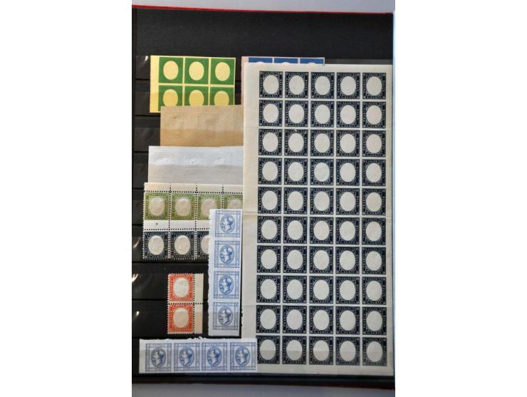 collection with better stamps including signed and forgeries in stockbook
