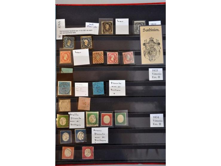 collection with better stamps including signed and forgeries in stockbook
