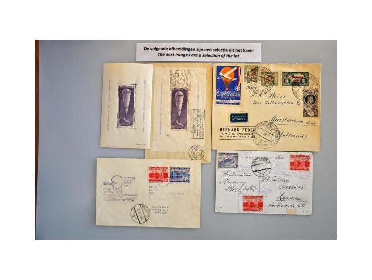 Balloon Post, collection of about 160 covers/cards with better items from a.o. Poland, Switzerland and USA in 2 albums