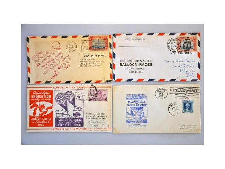 Balloon Post, collection of about 160 covers/cards with better items from a.o. Poland, Switzerland and USA in 2 albums