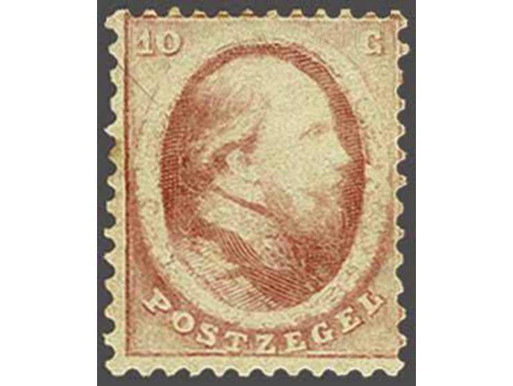 10 cent rood, pracht ex. met volle originele bruine gom (uiterst miniem getint tandje links), cat.w. 550