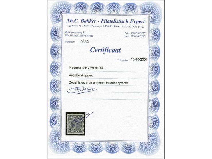 1 gulden grijsviolet, pracht ex., cat.w. 1000
