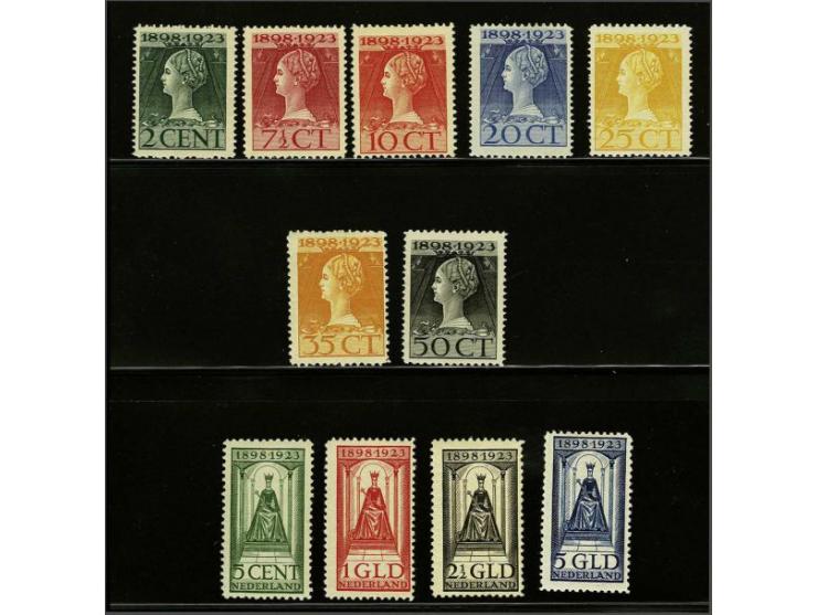 2 cent t/m 5 gulden, nr. 127 licht potlood achterzijde en nr. 131 tanding links iets minder mooi, cat.w. 1280