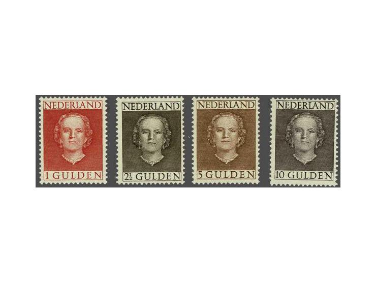1 t/m 10 gulden met certificaat Moeijes 1987 voor nrs. 535-537, cat.w. 1150