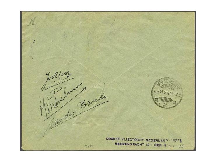 Van der Hoopvlucht, BS met ster 1.X.24, envelop geaddresseerd aan A.N.J. Thomassen à Thuessink van der Hoop, c/o den Heere Dr