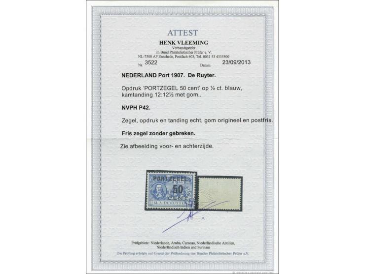 De Ruyter 50 cent met certificaat Vleeming 2013, cat.w. 525