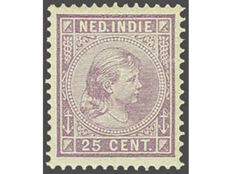 Hangend Haar 25 cent lila met attest Vleeming 2018, cat.w. 135 