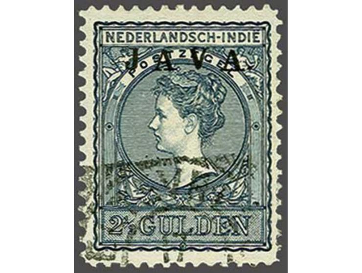 Java 2½ gulden zwartblauw met variëteit opdruk hoogstaand, pracht ex. gesigneerd Keiser en met certificaat Vleeming 2018, cat