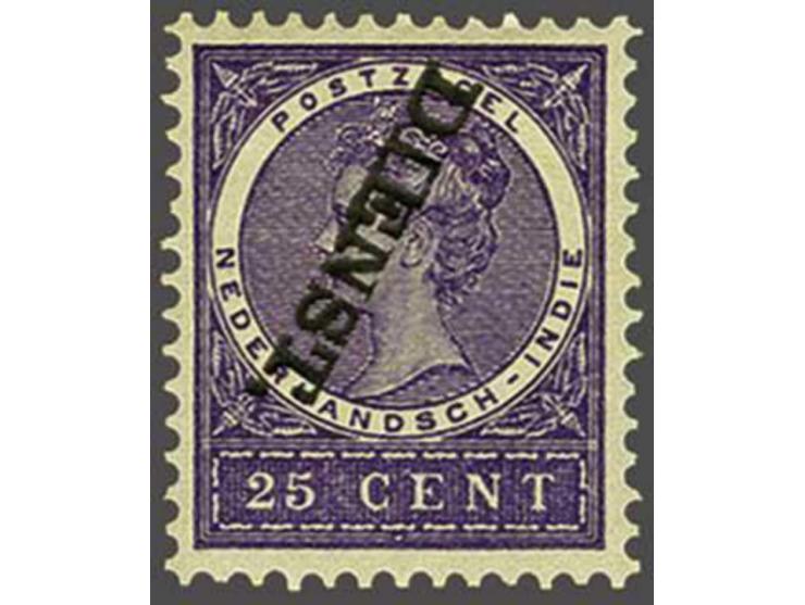 25 cent violet met variëteit opdruk kopstaand, pracht ex. gesigneerd Ned. Bond en met certificaat NVPH 1978, cat.w. 1925