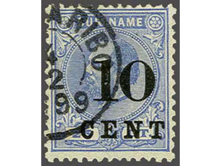 Hulpuitgifte 10 op 25 cent ultramarijn tanding 12½ x 12, pracht ex., cat.w. 700
