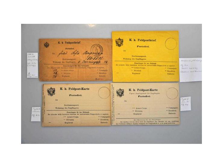 Forerunner. Group of 21 unfranked items dating from the Austrian invasion in 1878-1879 including various Fieldpost markings, 
