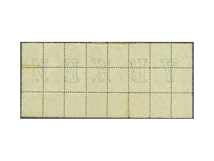 Coat of Arms 1 kreuzer dark grey lithographic printing perforated 11½ in block of 24 in which 18 stamps unmounted mint, the 2