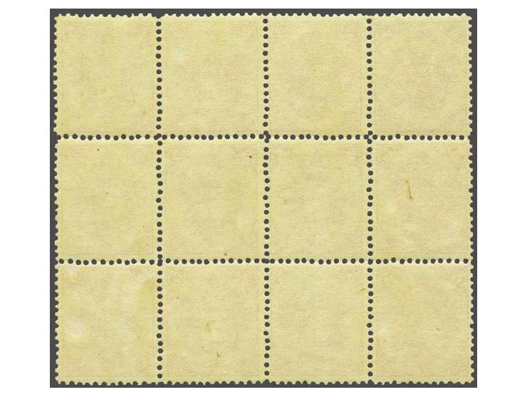 Coat of Arms 5 kreuzer red lithographic printing perforated 12 in block of 12, very fine unmounted mint (some gum irregularit