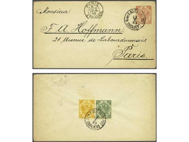 Coat of Arms 2 kreuzer yellow lithographic printing perforated 10½ and 3 kreuzer green lithographic printing perforated 10½ o