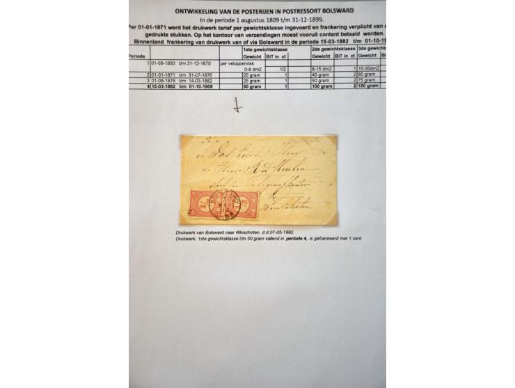 postgeschiedenis provincie Friesland tot ca. 1900 (ca. 285 ex.) w.b. voorfilatelie, briefkaarten, stempels etc. in 4 ringband