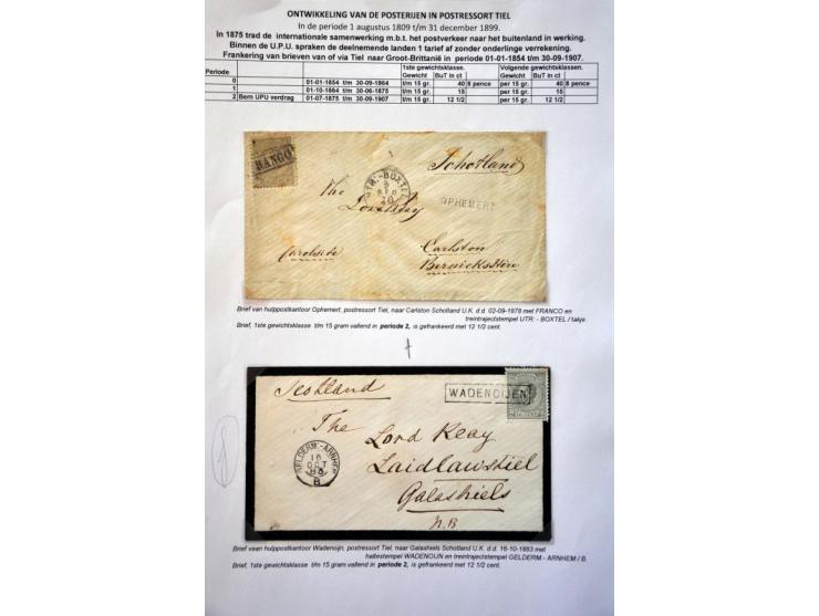 postgeschiedenis provincie Gelderland tot 1900 (ca. 500 ex.) w.b. voorfilatelie, lang-, klein- en grootrondstempels, aangetek