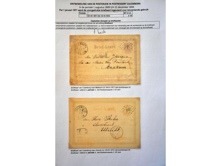 postgeschiedenis provincie Gelderland tot 1900 (ca. 500 ex.) w.b. voorfilatelie, lang-, klein- en grootrondstempels, aangetek