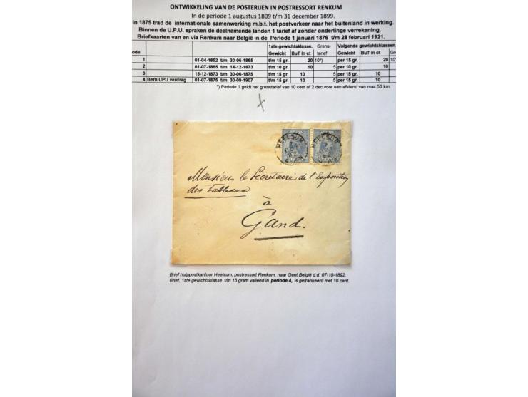 postgeschiedenis provincie Gelderland tot 1900 (ca. 500 ex.) w.b. voorfilatelie, lang-, klein- en grootrondstempels, aangetek