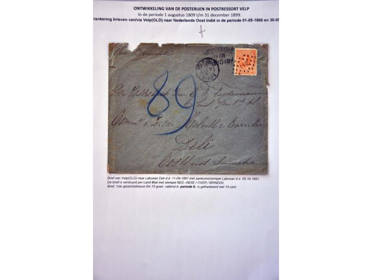postgeschiedenis provincie Gelderland tot 1900 (ca. 500 ex.) w.b. voorfilatelie, lang-, klein- en grootrondstempels, aangetek