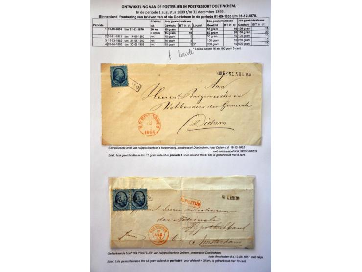 postgeschiedenis provincie Gelderland tot 1900 (ca. 500 ex.) w.b. voorfilatelie, lang-, klein- en grootrondstempels, aangetek
