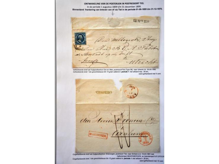 postgeschiedenis provincie Gelderland tot 1900 (ca. 500 ex.) w.b. voorfilatelie, lang-, klein- en grootrondstempels, aangetek