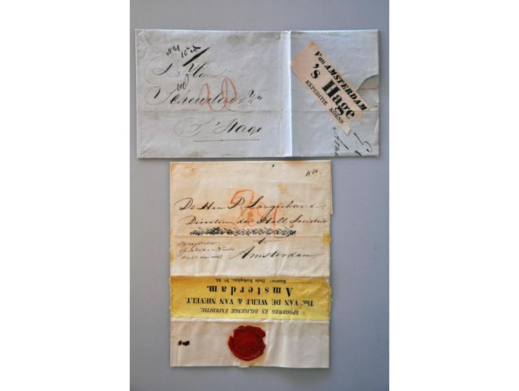 postgeschiedenis Arnhem en omgeving 1812-1900 (ca. 230 ex.) w.b. o.a. emissies 1852, 1864 en 1867 op poststuk, departement-, 
