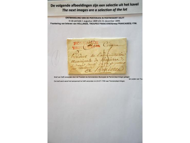 postgeschiedenis Delft en omgeving 1789-1900 (ca. 115 ex.) w.b. o.a. emissies 1864 en 1867 op brief, 2x nr. 1 met halfrond-fr