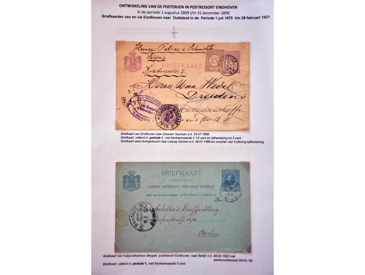 postgeschiedenis Eindhoven en omgeving tot ca. 1900 (ruim 100 ex.) w.b. voorfilatelie en briefkaarten in ringband