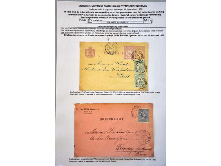 postgeschiedenis Eindhoven en omgeving tot ca. 1900 (ruim 100 ex.) w.b. voorfilatelie en briefkaarten in ringband