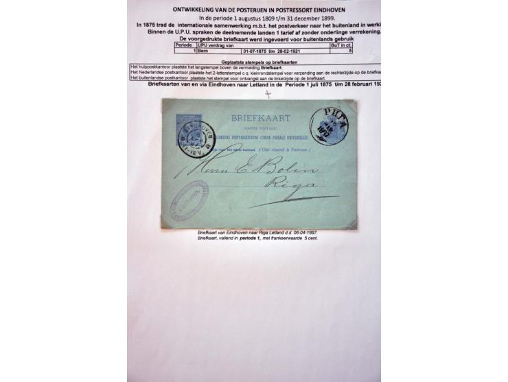 postgeschiedenis Eindhoven en omgeving tot ca. 1900 (ruim 100 ex.) w.b. voorfilatelie en briefkaarten in ringband