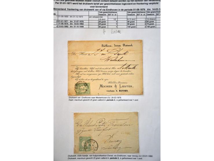 postgeschiedenis Eindhoven en omgeving tot ca. 1900 (ruim 100 ex.) w.b. voorfilatelie en briefkaarten in ringband