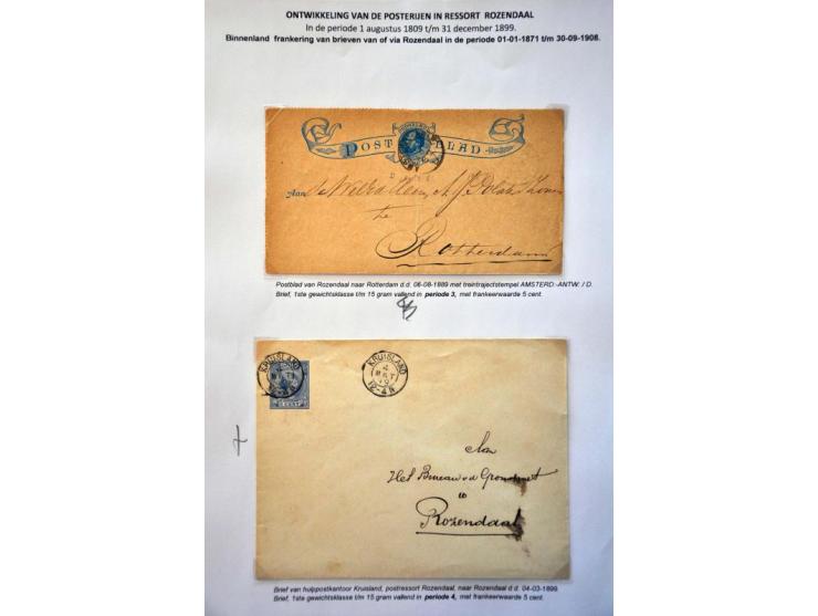 postgeschiedenis Roosendaal en omgeving tot ca. 1900 (ca. 65 ex.) w.b. veel briefkaarten in ringband