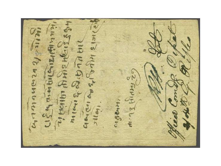 Postcard ½ anna red, 12th printing, Die III, horse type V, used with date cancel Kathmandu Sept 1897 as obliterator on Die (u