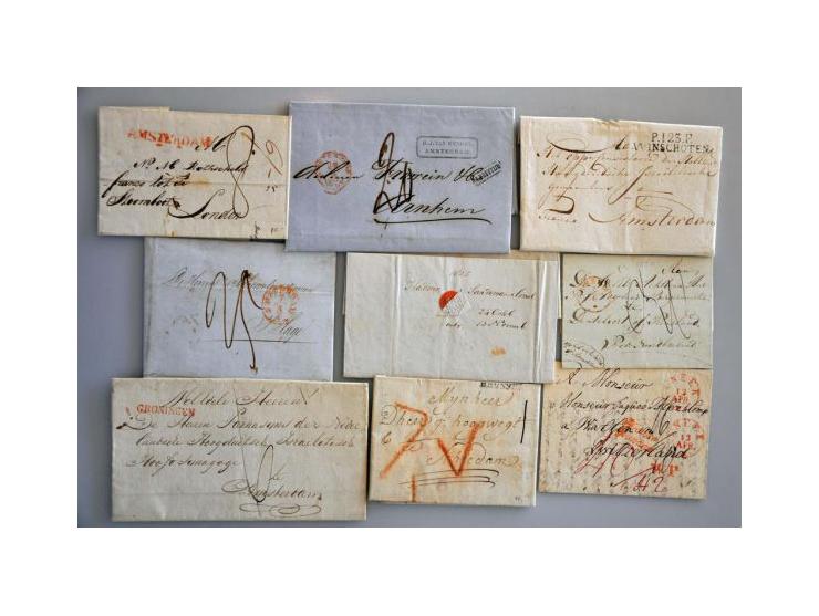 voorfilatelie, 12 poststukken w.b. departementstempel P.123.P. Winschoten in zwart (PEP 3210-04) op brief 16-10-1812 naar Ams
