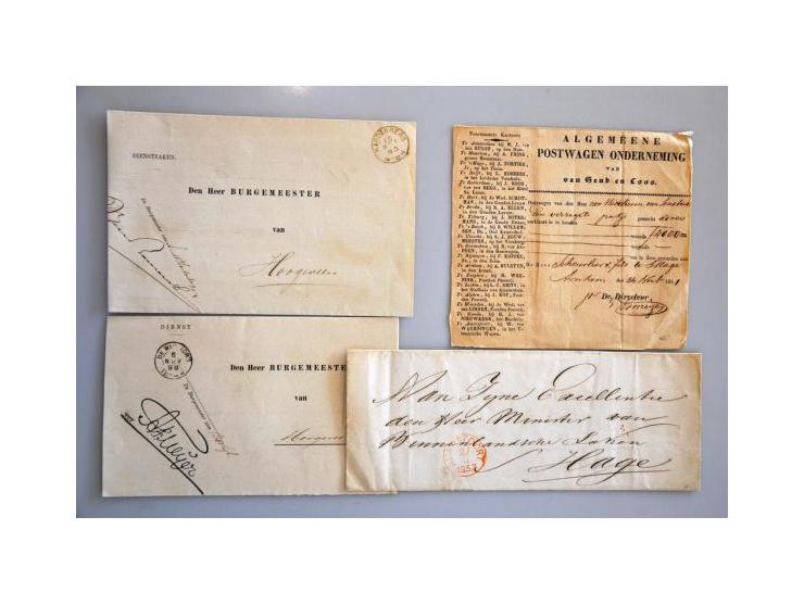 voorfilatelie, 12 poststukken w.b. departementstempel P.123.P. Winschoten in zwart (PEP 3210-04) op brief 16-10-1812 naar Ams