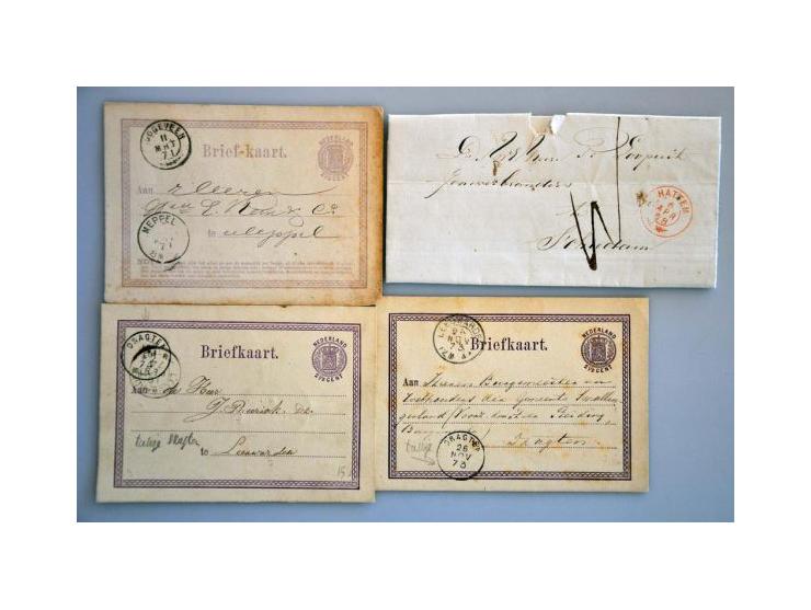 18 poststukken w.b. voorfilatelie en emissies 1852-1867, deels met langstempels
