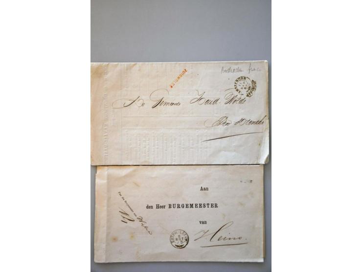 18 poststukken w.b. voorfilatelie en emissies 1852-1867, deels met langstempels