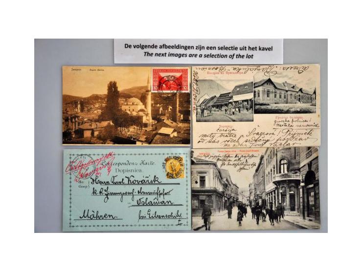 collectie ca. 600 ex. oude en zeer oude met veel beter in 3 albums en doosje in doos