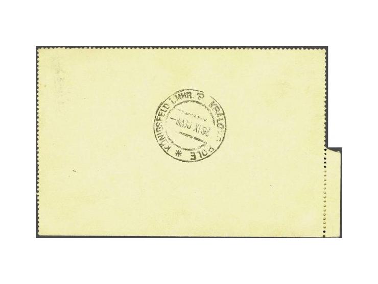 Landscapes 25 heller dark blue on registered postal stationery Ferchenbauer no. 10 from Doboj 24-9-1909 to Brünn (Brno), very