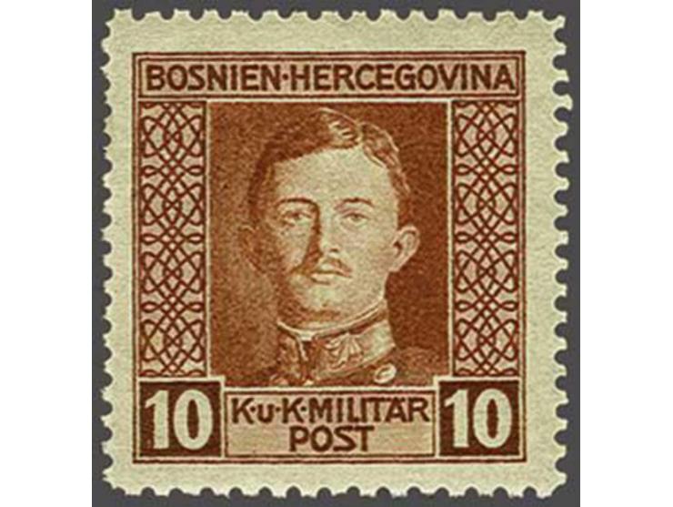 Karl I 10 heller red brown perforated 11½ x 12½, very fine unmounted mint with 2014 Rüdiger Soecknick certificate, cat.v. 500