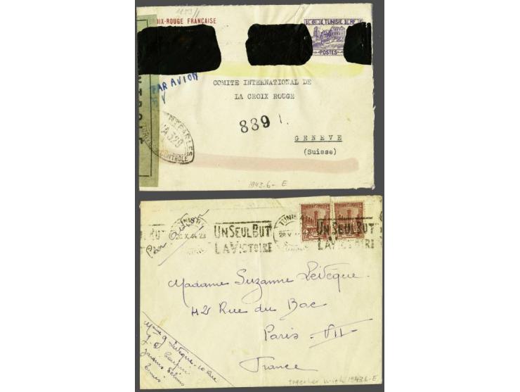 Blackened allied propaganda meter-mark "Un seul but la victoire" on June 1943 cover to Geneva, opened at 2 sides. In 1943 the