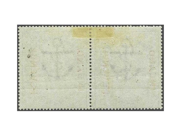 1860 overprinted " INLAND/REVENUE " 1d. dull reddish purple a scarce fresh unused pair with original gum, hinge remainders at
